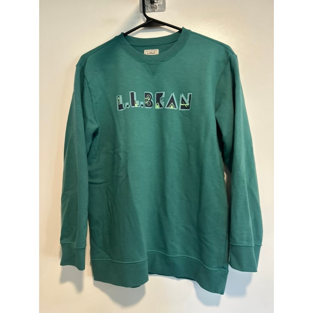 L.L. Bean Gorpcore Graphic Sweatshirt Sz:L 14-16 Green Outdoors Cotton Blend